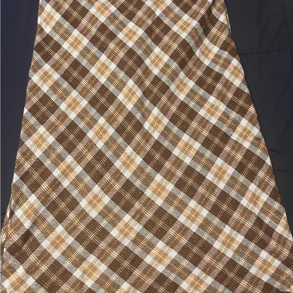 Plaid Brown and Cream Skirt